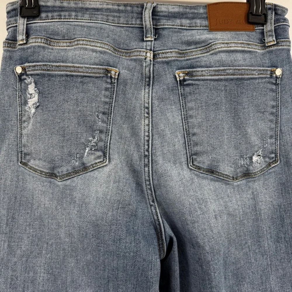Judy Blue Straight Fit Jean Light/Medium Wash Denim Women 13/31 Boot Cut Stretch